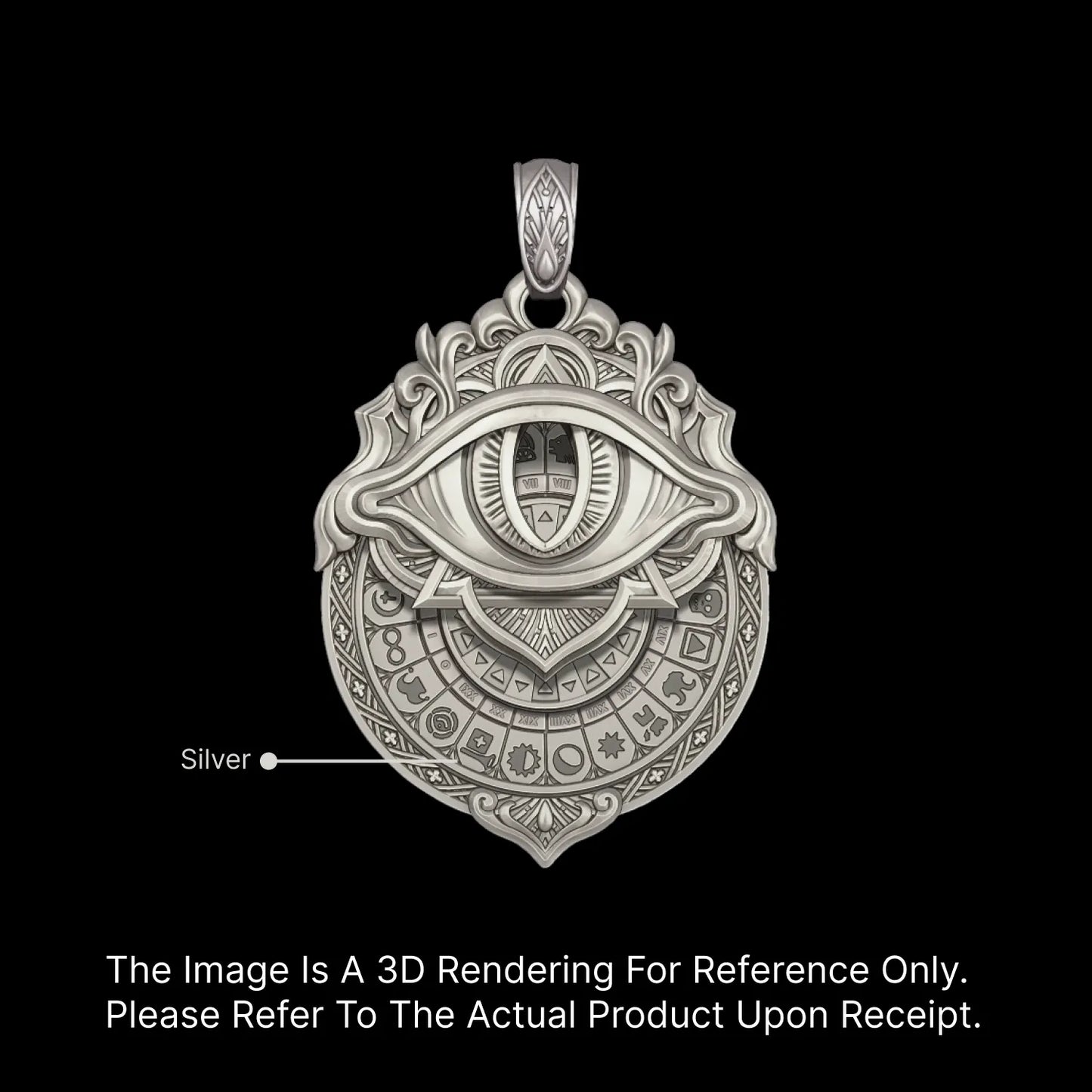 Full Silver Tarot Vision Pendant Details