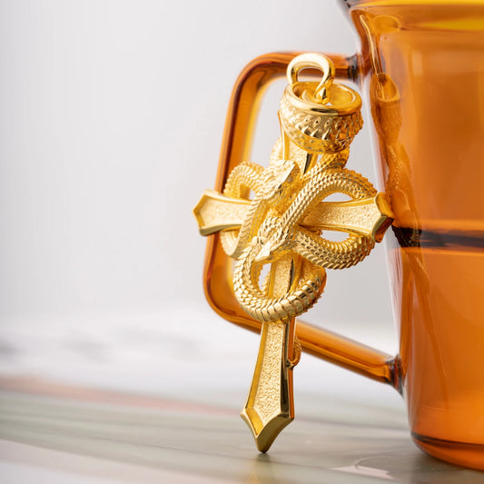 Double Snake Cross Pendant