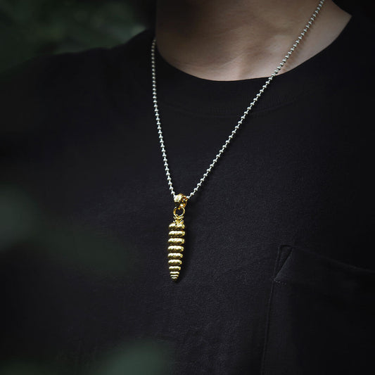 Gold Vermeil Rattlesnake Tail Necklace Pendant 1