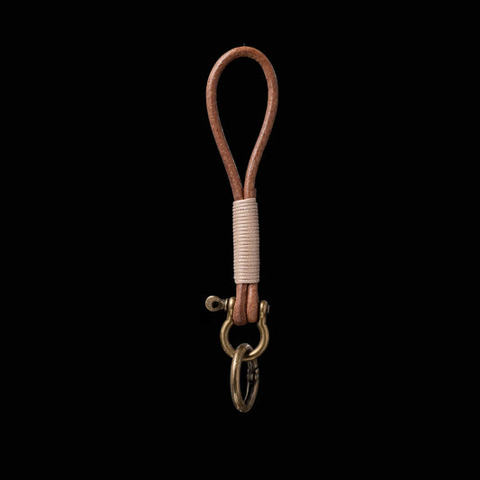 Leather Cord Horseshoe Clasp Keychain