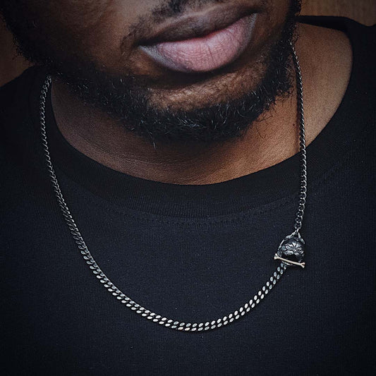 Mens Dog Head Cuban Chain Necklace