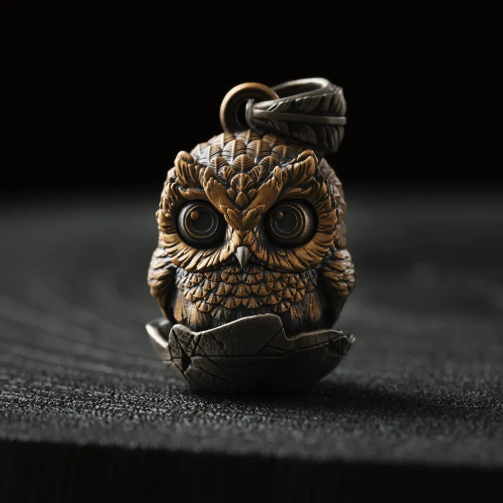 Owl Fidget Pendant Details 01