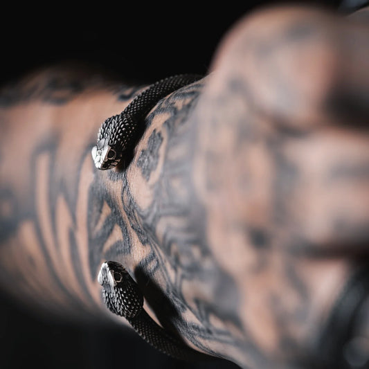 Amphisbaena Bracelet Details 02#Oxidized Silver