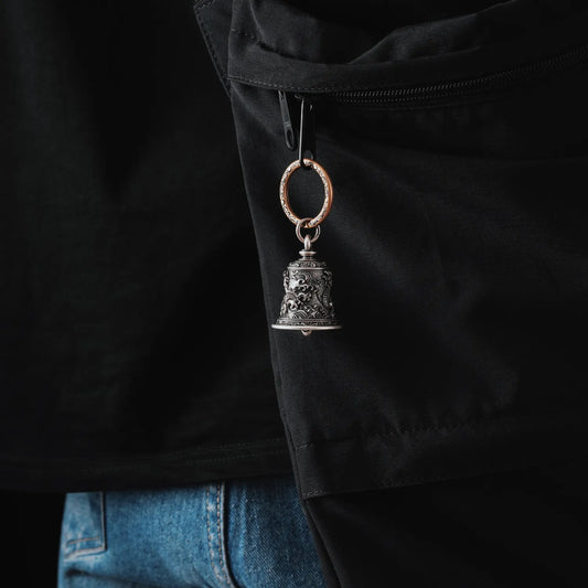 Oxidized Silver Dragon Bell Details 03