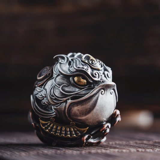 Oxidized Silver Mini Koi Carp Statue Details 03