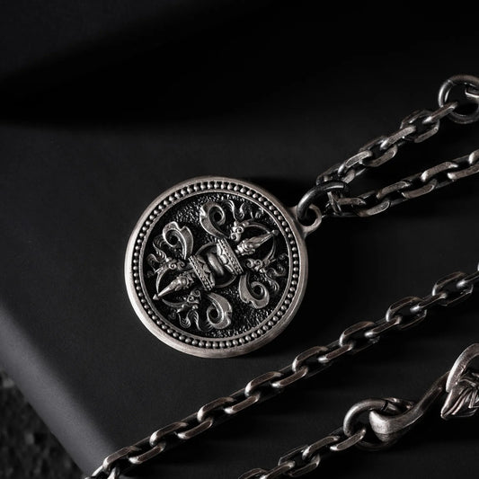 Oxidized Silver Lucky Vajra Pestle Tag Details 02