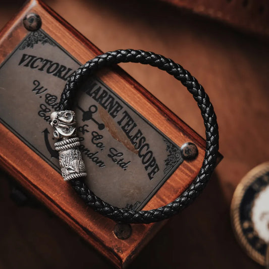 Oxidized Silver Ocean Bracelet Details 02