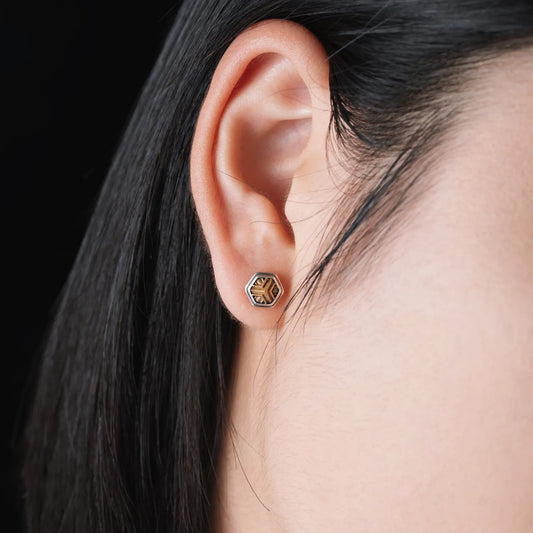 Shanwen Armor Stud Earrings Details 02