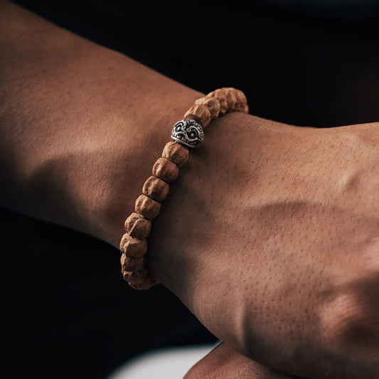 Oxidized Silver Tibetan Deity Bead Details 02