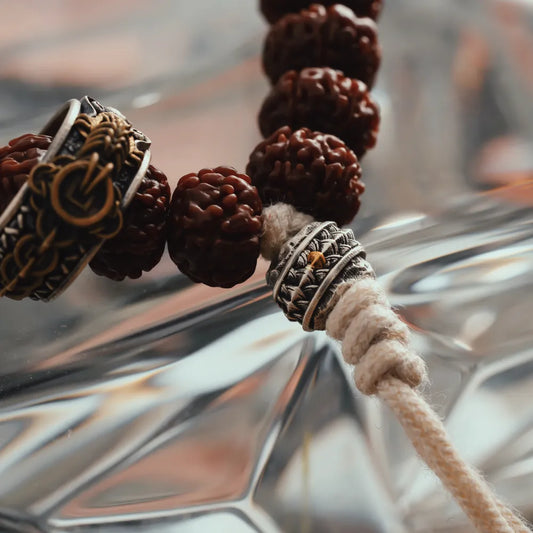 Oxidized Silver with 24K Gold Dragon Scale Cord Bead Details 01