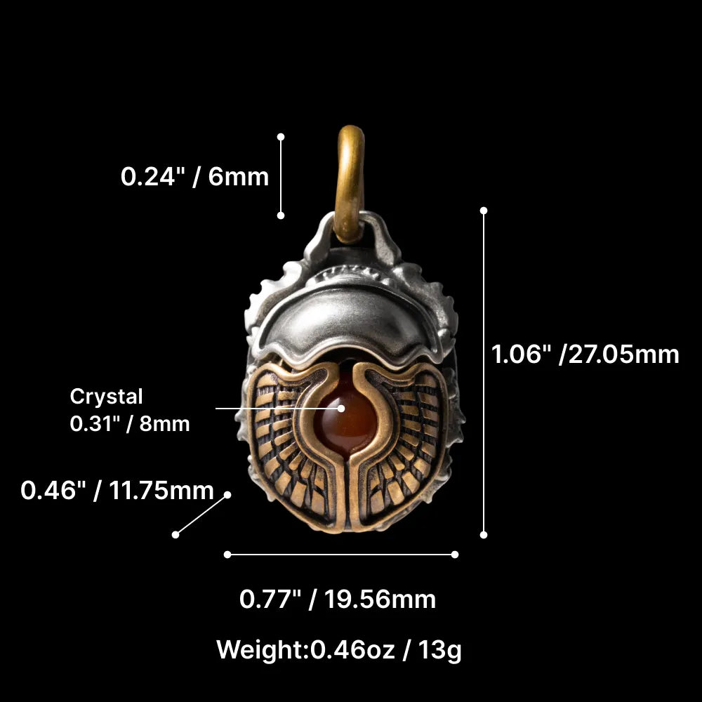 White Bronze Scarab Pendant Parameter
