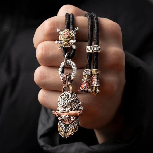Shan Gui Lion Sword Rope Necklace Details 04