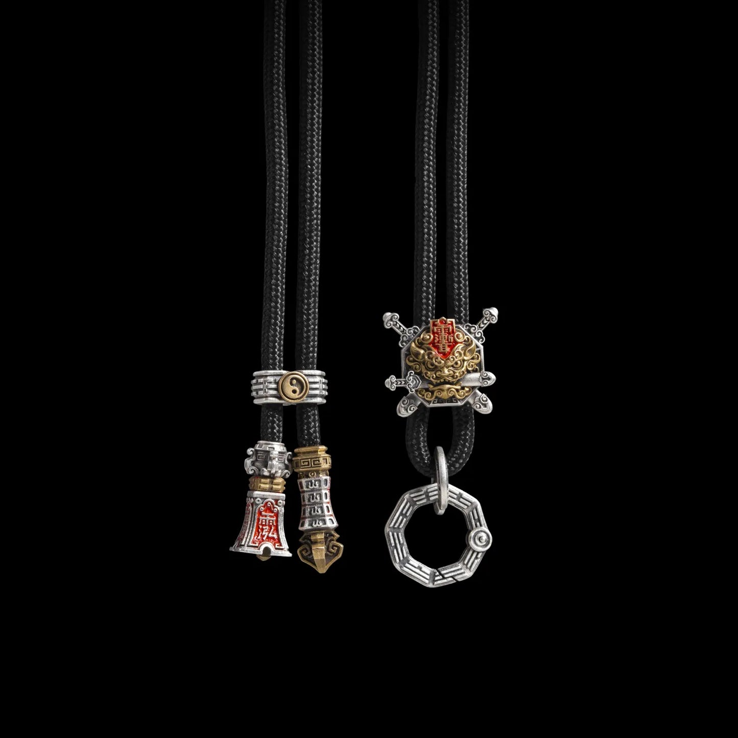 Black Shan Gui Lion Sword Rope Necklace Style 2