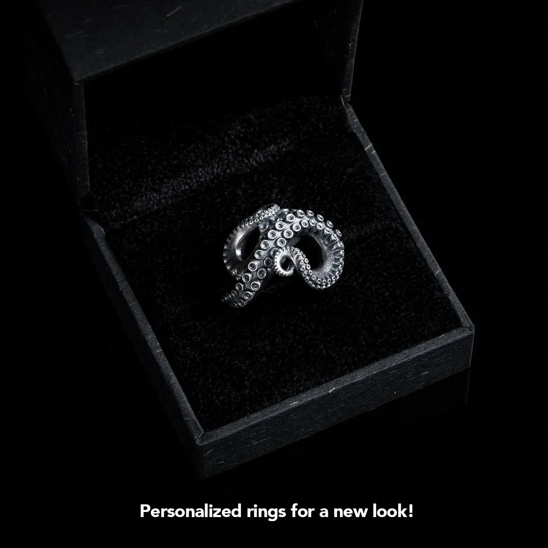 Silver Octopus Ring Package