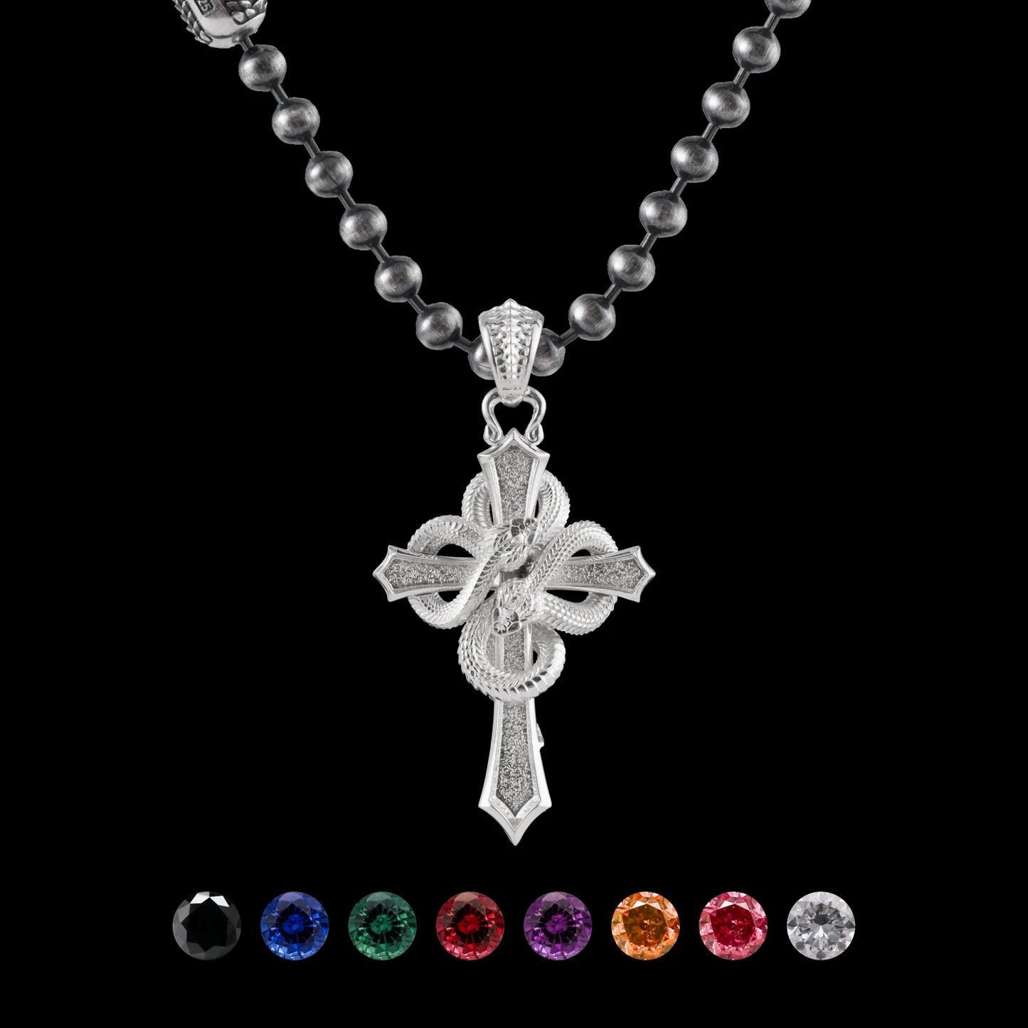 Double Snake Cross Pendant