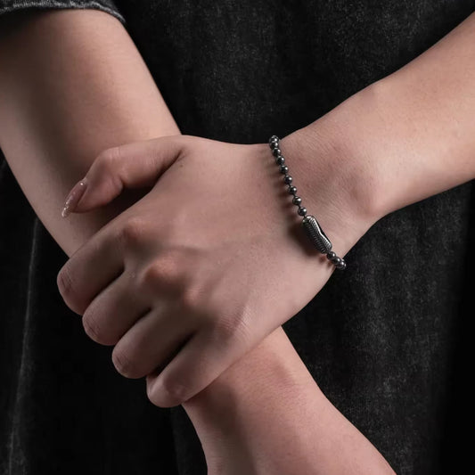 Snake Scale Clasp Ball Chain Bracelet Real Shot 1