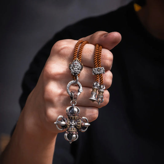 Tibetan Mythical Bird Rope Necklace Details 07