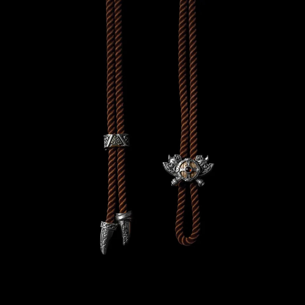 Viking Shield Sigil Rope Necklace