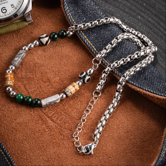 Vintage Beaded Chain Necklace Details 02