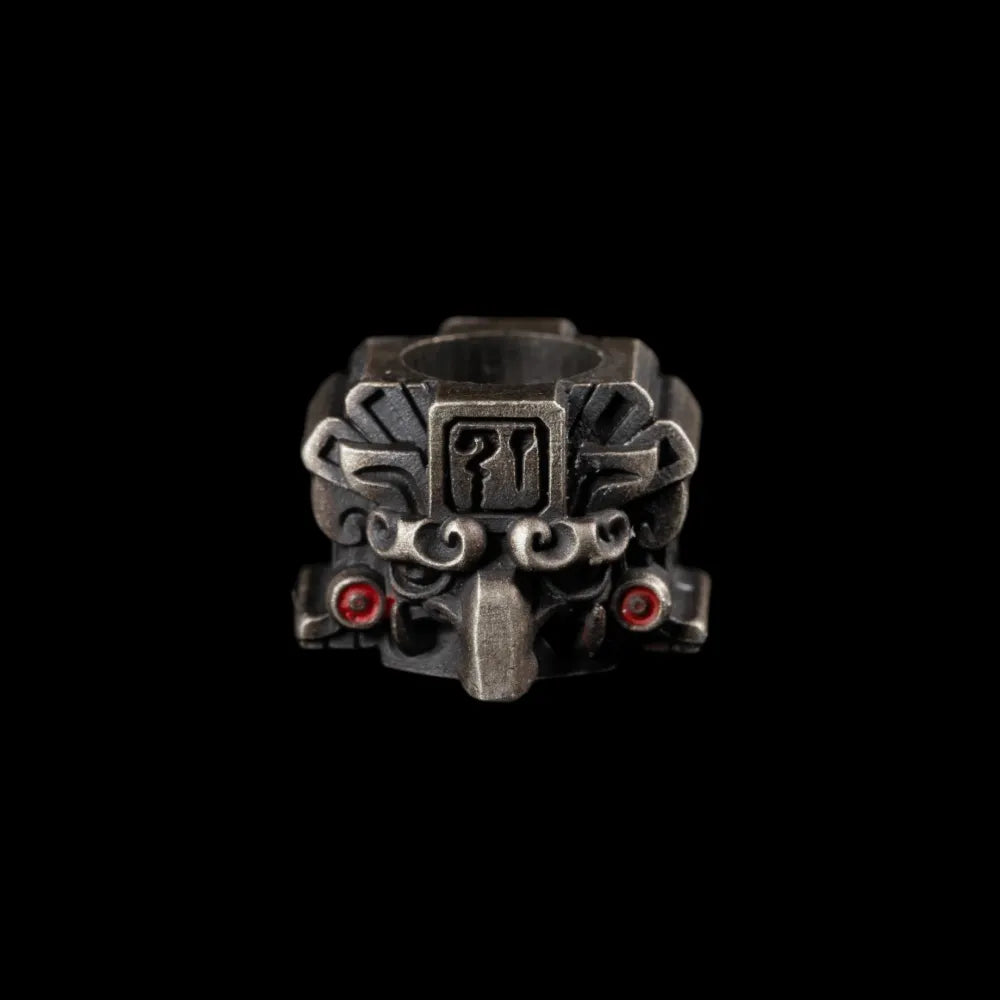 White Bronze Mayan Totem Pendant Option01