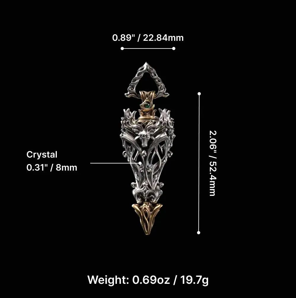 White Bronze Pendlum Pendant Parameter