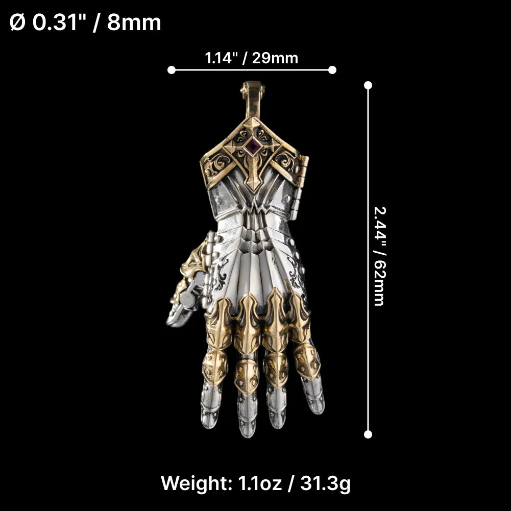 White Bronze With Brass Armored Mechanical Hand Parameter 02