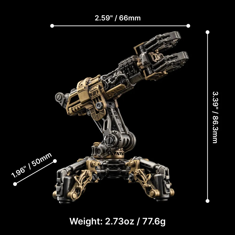 White Bronze With Brass Mechanical Arm Figurine Parameter 01