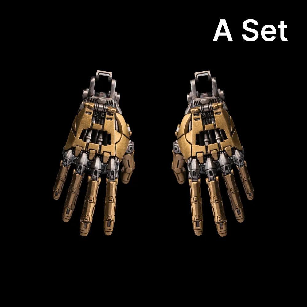 White Bronze and Brass Mechanical Hand Pendant a set