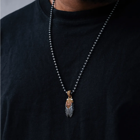 Brass Cicada Pendant Details 01