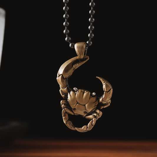 Brass Crab Pendant Details 01
