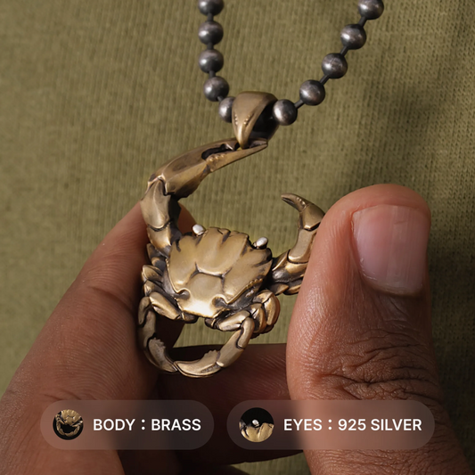 Brass Crab Pendant Details 02