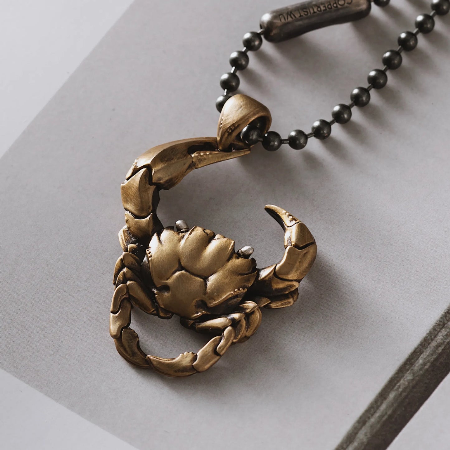 Brass Crab Pendant Details 07