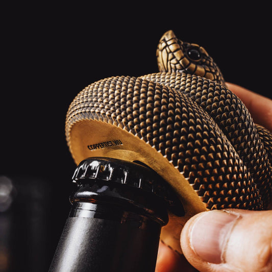 Brass Hognose Snake Bottle Opener Details 02