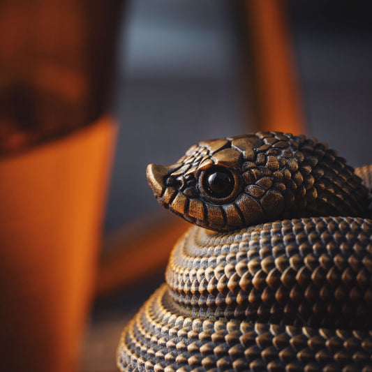 Brass Hognose Snake Incense Holder Details 02