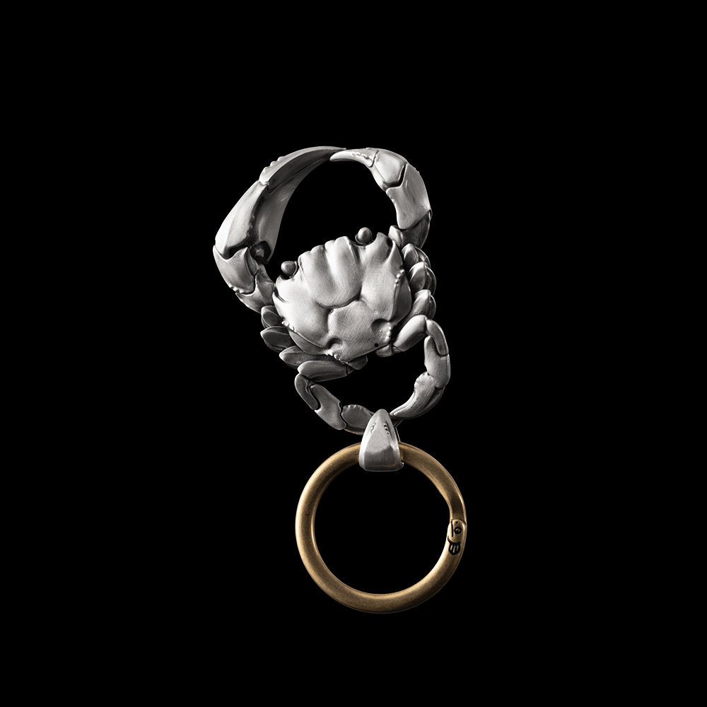 Crab Keychain Oceanic Elegance Silver Keychain COPPERTIST WU crab-keychain-oceanic-elegance-silver-keychain-coppertist-wu