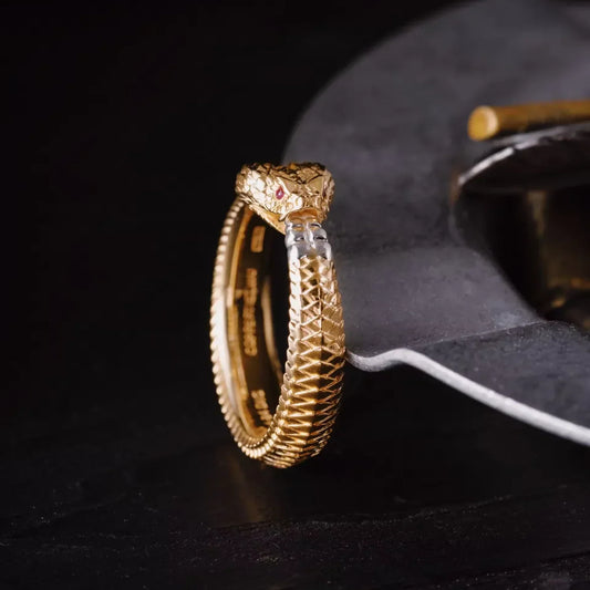 Custom Ouroboros Snake Ring Details 01