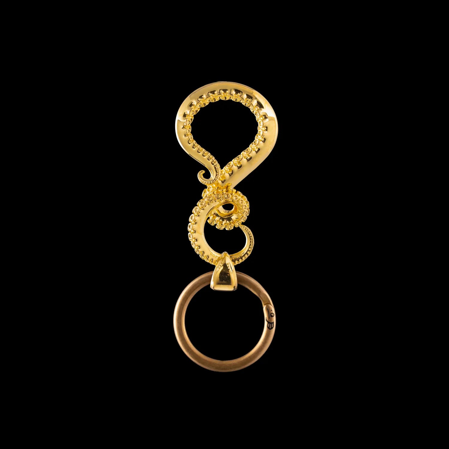 Gold Vermeil Octopus Tentacle Keychain