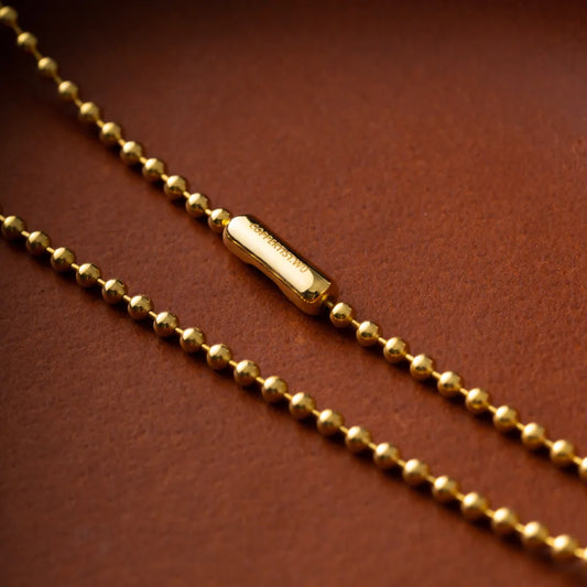 Customized Gold Vermeil 3m Ball Chain Necklace Details 02