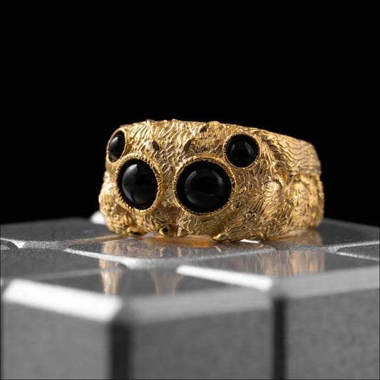 Customized Gold Vermeil Jumpping Spider Ring Details 02