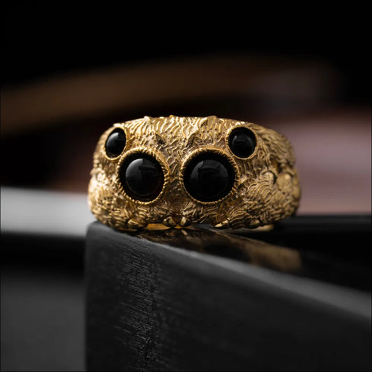 Customized Gold Vermeil Jumpping Spider Ring Details 04