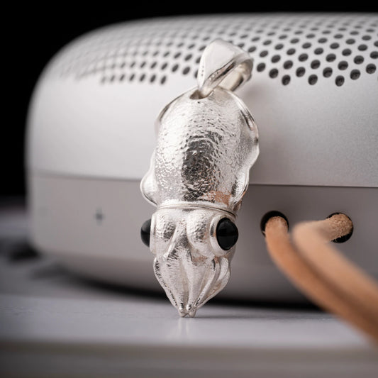 Customized Silver Cuttlefish Box Opener Pendant Details 01