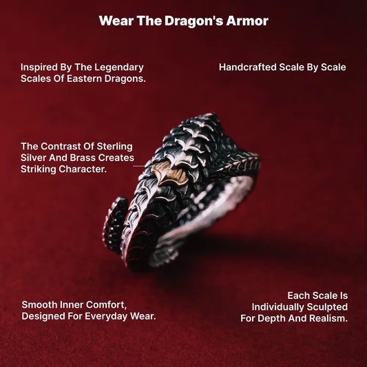 Dragon Scale Ring 2.0 design inspired by Eastern dragon armor and sculpted scale details