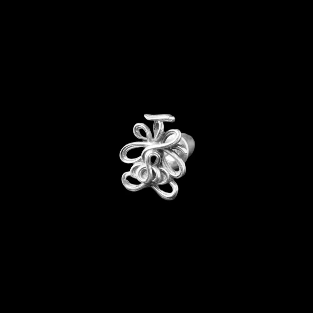 Lotus Talisman Stud Earrings in Platinum, Single variant product view