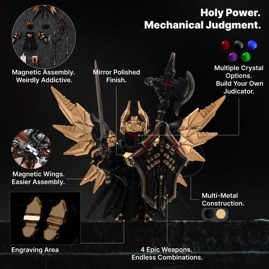 Blackened and Bronze Mech Justicar mechanical feature overview