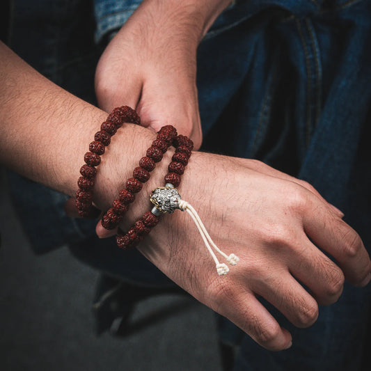 Oxidized Silver Tiger Three-way Bead Details 01