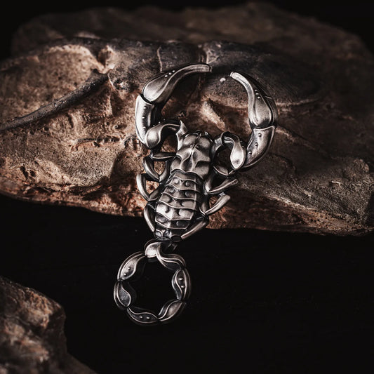 Oxidized Silver Scorpion Brooch Details 01