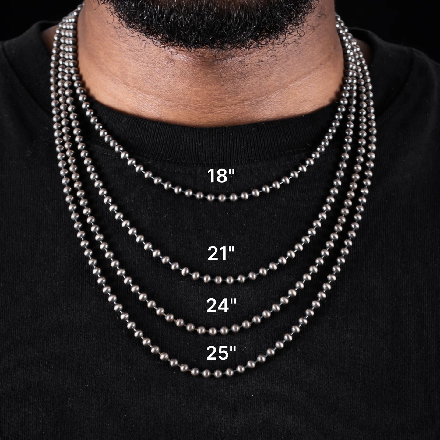 Silver Ball Chain Length Guide