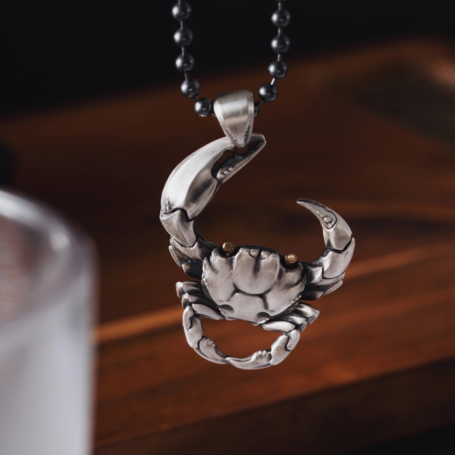 Sterling silver crab pendant deals