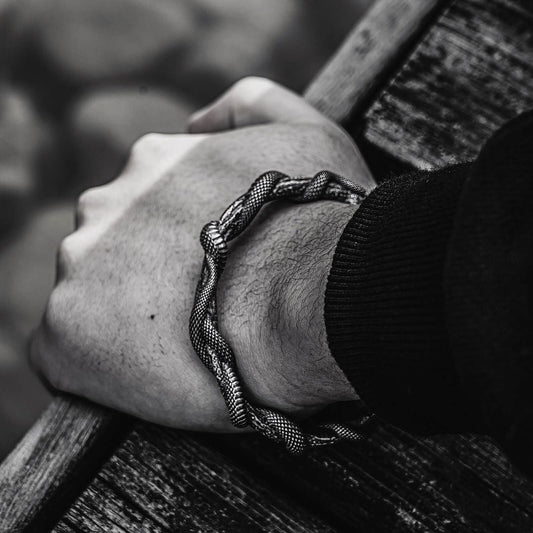 silver snake cuff bracelet