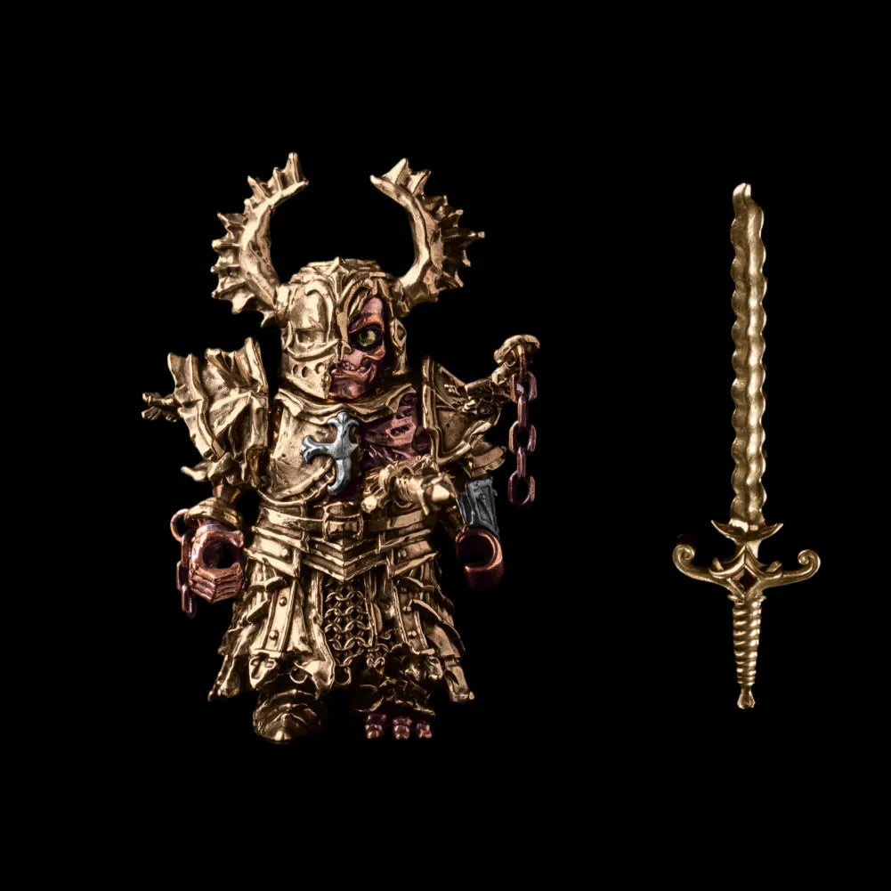 Undead Crusader in Brass, Copper & White Bronze with Fallen Crusader head and Crusader Sword
